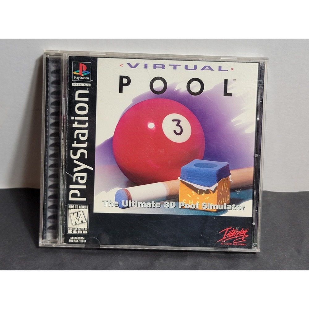 Virtual Pool Sony PlayStation 1 PS1 Interplay Sports Game SLUS-00034 Tested CIB